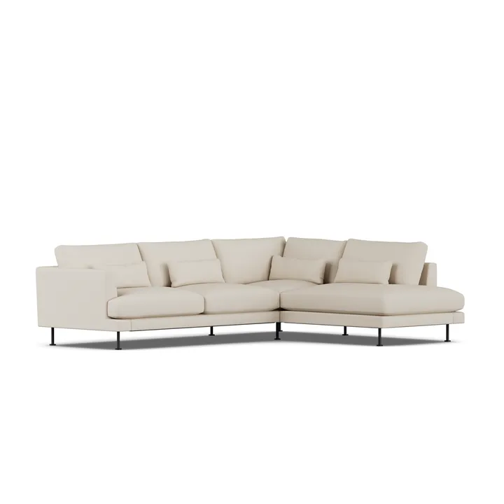 Bredhult soffa - Jump Beige 1956-svart stål, 3-sits A1 - 1898