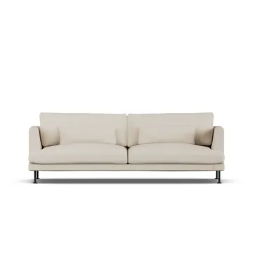 Bredhult soffa - Jump Beige 1956-svart stål, 3-sits - 1898