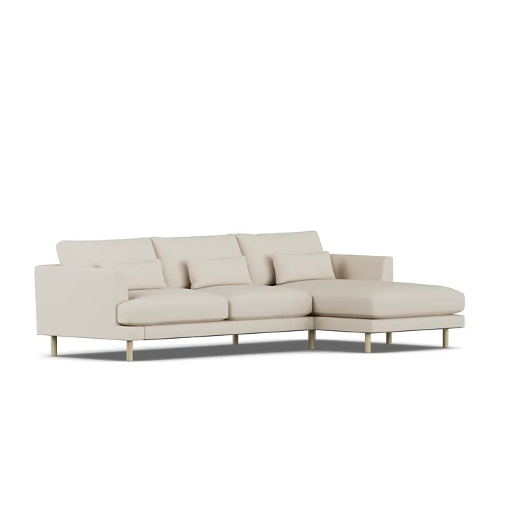 Bredhult soffa - Jump Beige 1956-vitoljad ek, 2,5-sits C1 - 1898