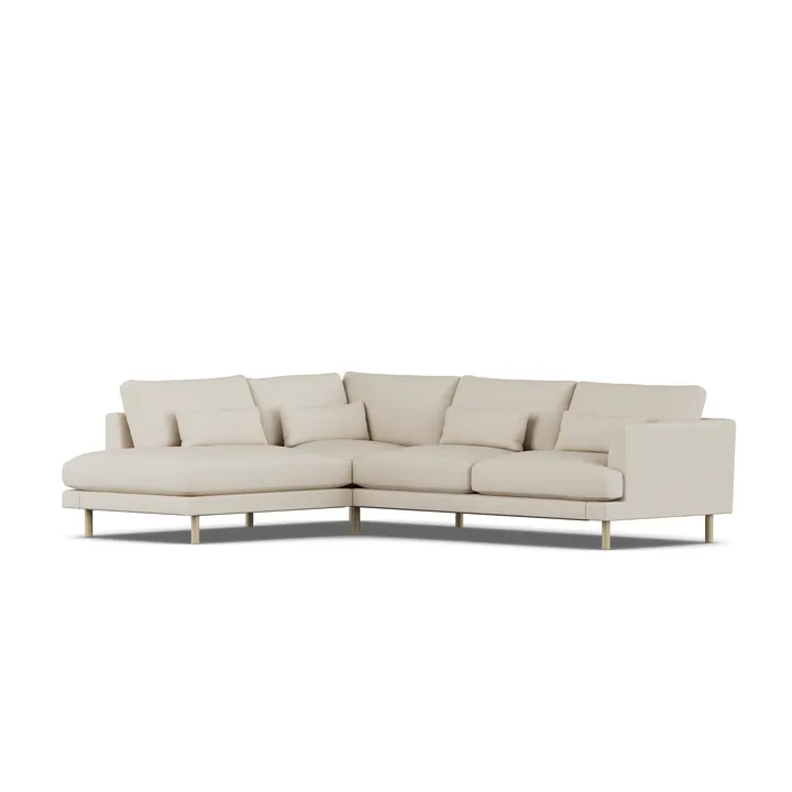 Bredhult soffa - Jump Beige 1956-vitoljad ek, 3-sits A2 - 1898