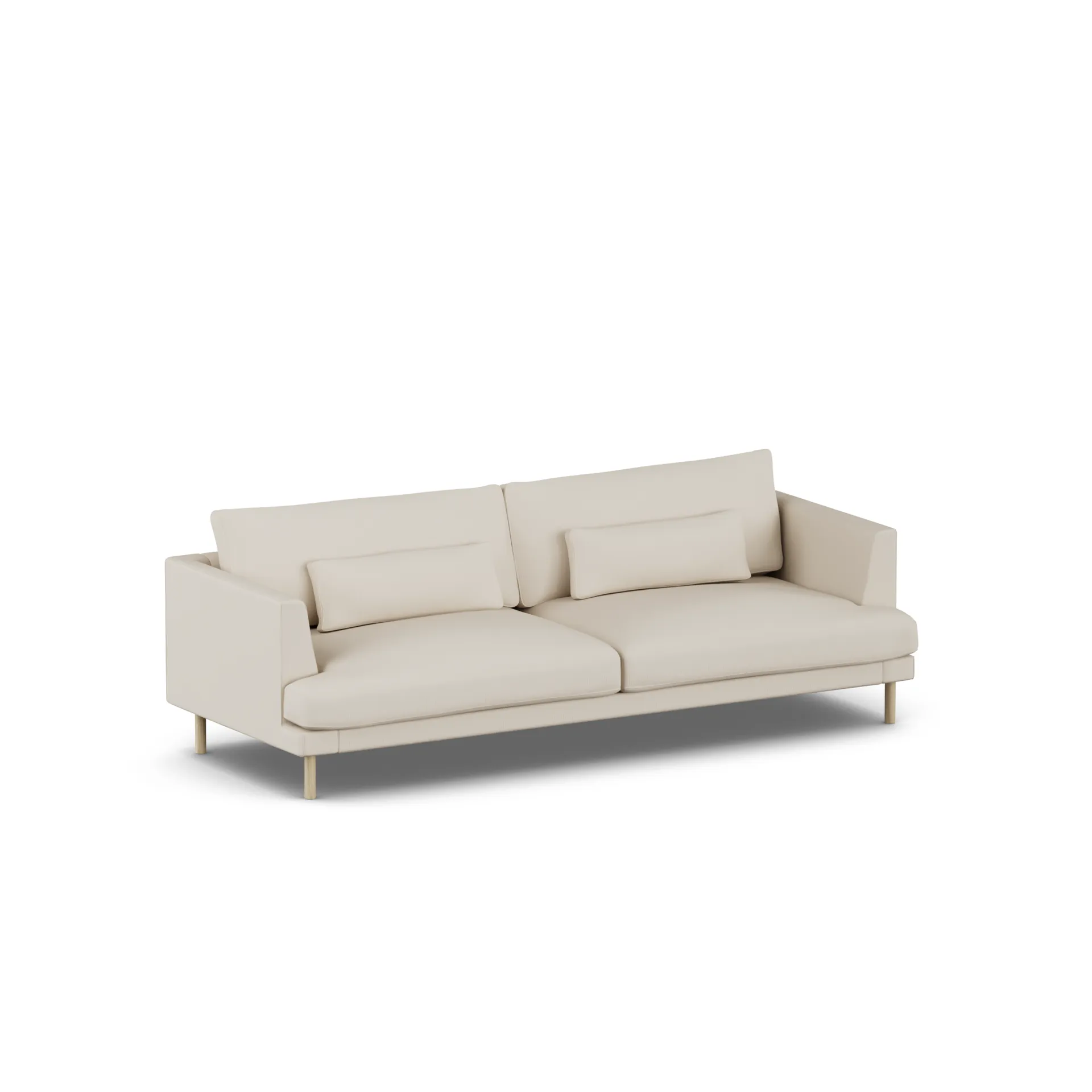Bredhult soffa, Jump Beige 1956-vitoljad ek, 3-sits 1898