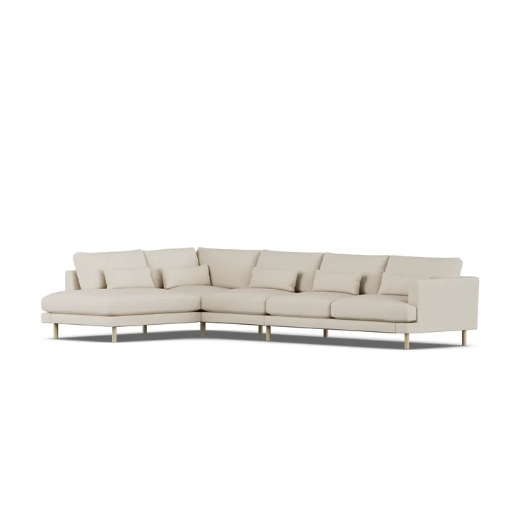 Bredhult soffa - Jump Beige 1956-vitoljad ek, 4-sits B2 - 1898