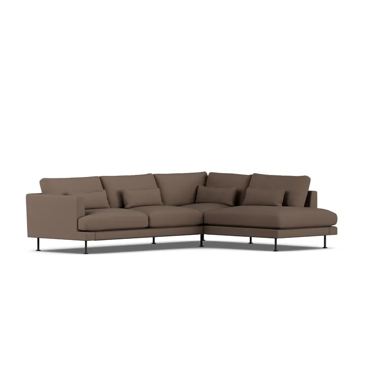 Bredhult soffa - Jump Brown 1955-svart stål, 3-sits A1 - 1898
