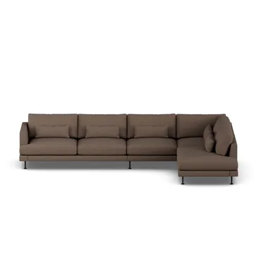 Bredhult soffa - Jump Brown 1955-svart stål, 4-sits B1 - 1898