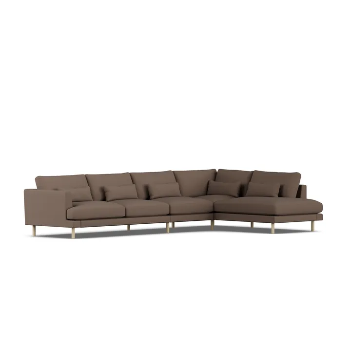 Bredhult soffa - Jump Brown 1955-vitoljad ek, 4-sits B1 - 1898