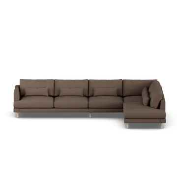 Bredhult soffa - Jump Brown 1955-vitoljad ek, 4-sits B1 - 1898