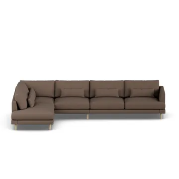 Bredhult soffa - Jump Brown 1955-vitoljad ek, 4-sits B2 - 1898