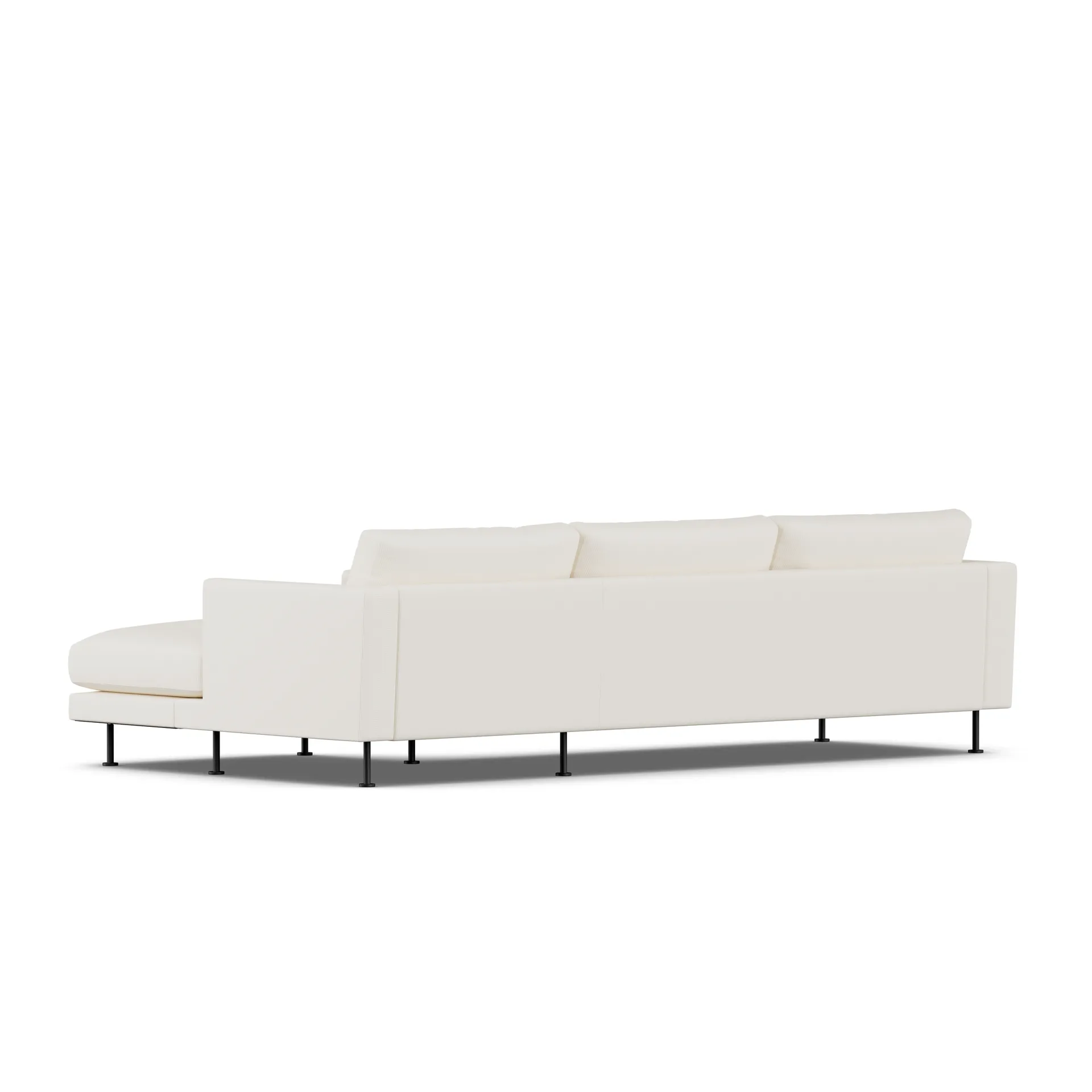 Bredhult soffa, Jump Off White 1954-svart stål, 2,5-sits C1 1898