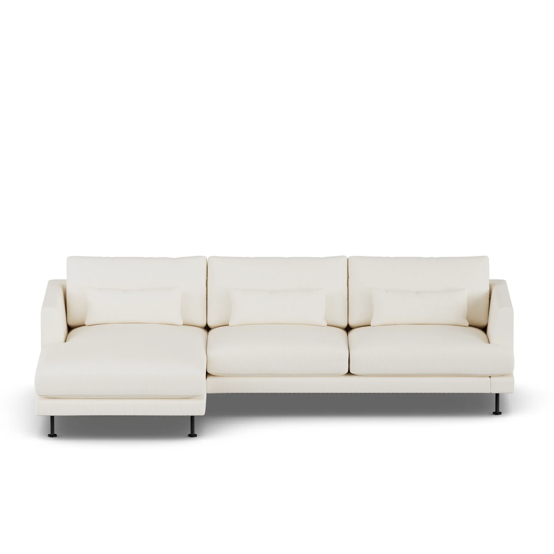 Bredhult soffa, Jump Off White 1954-svart stål, 2,5-sits C2 1898