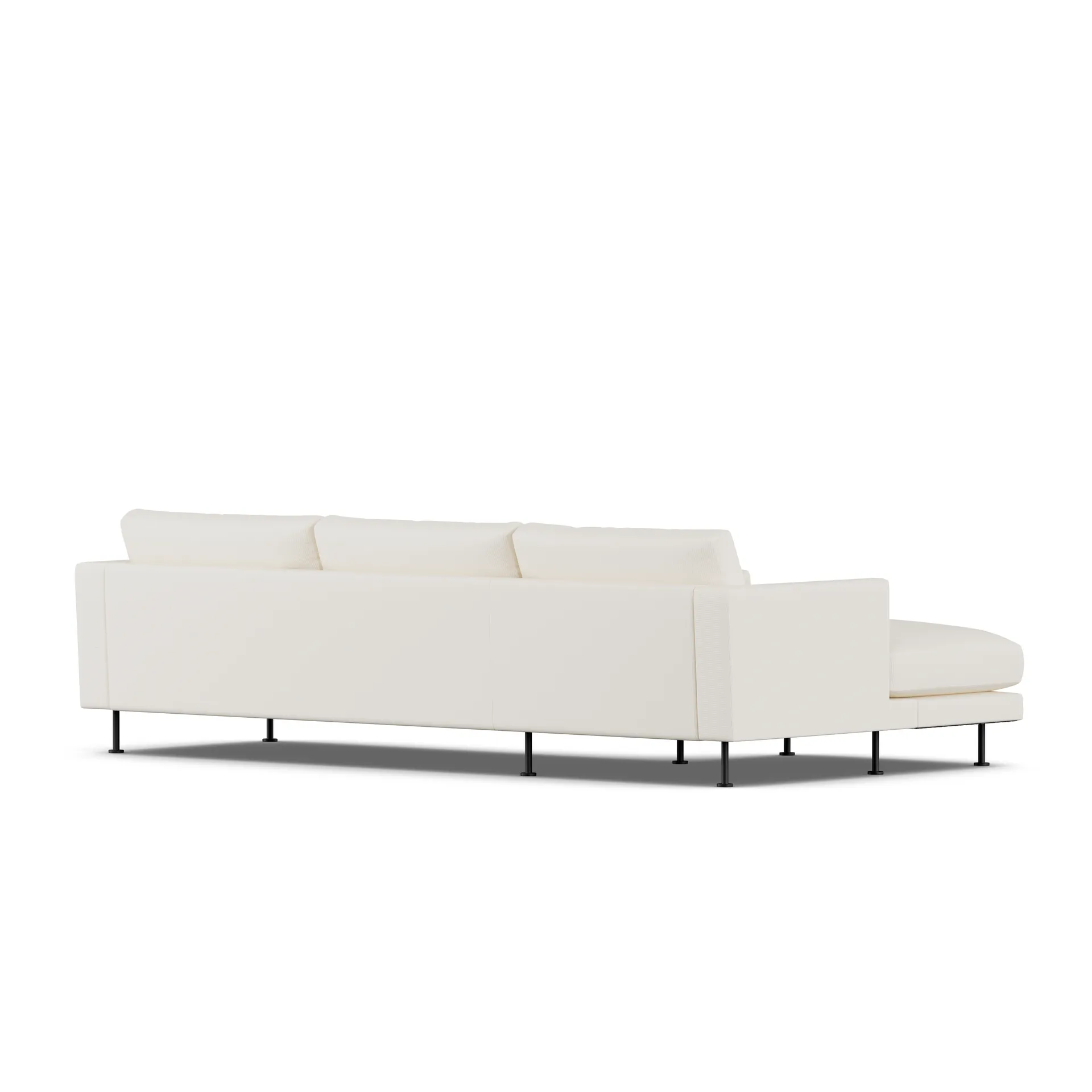 Bredhult soffa, Jump Off White 1954-svart stål, 2,5-sits C2 1898