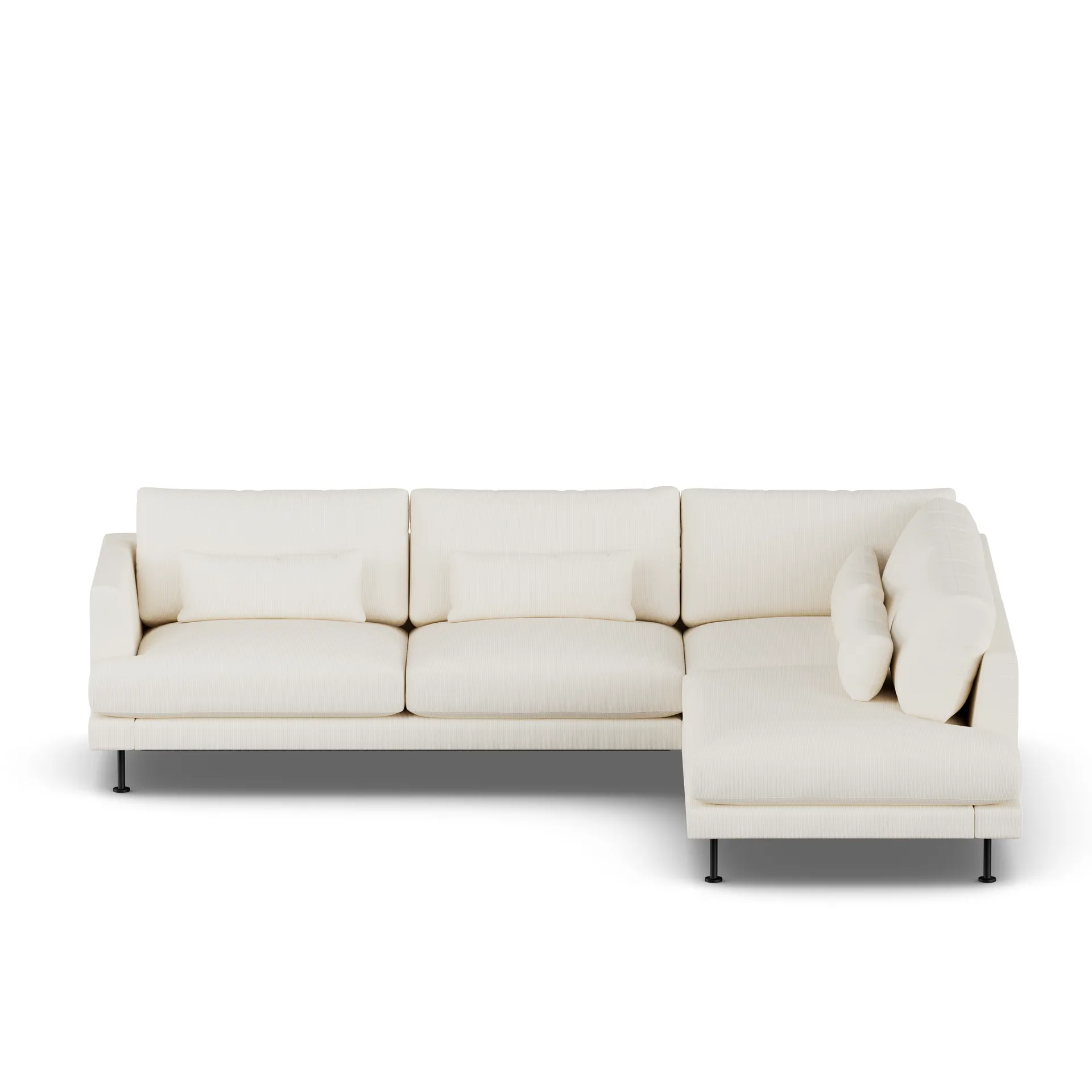 Bredhult soffa, Jump Off White 1954-svart stål, 3-sits A1 1898