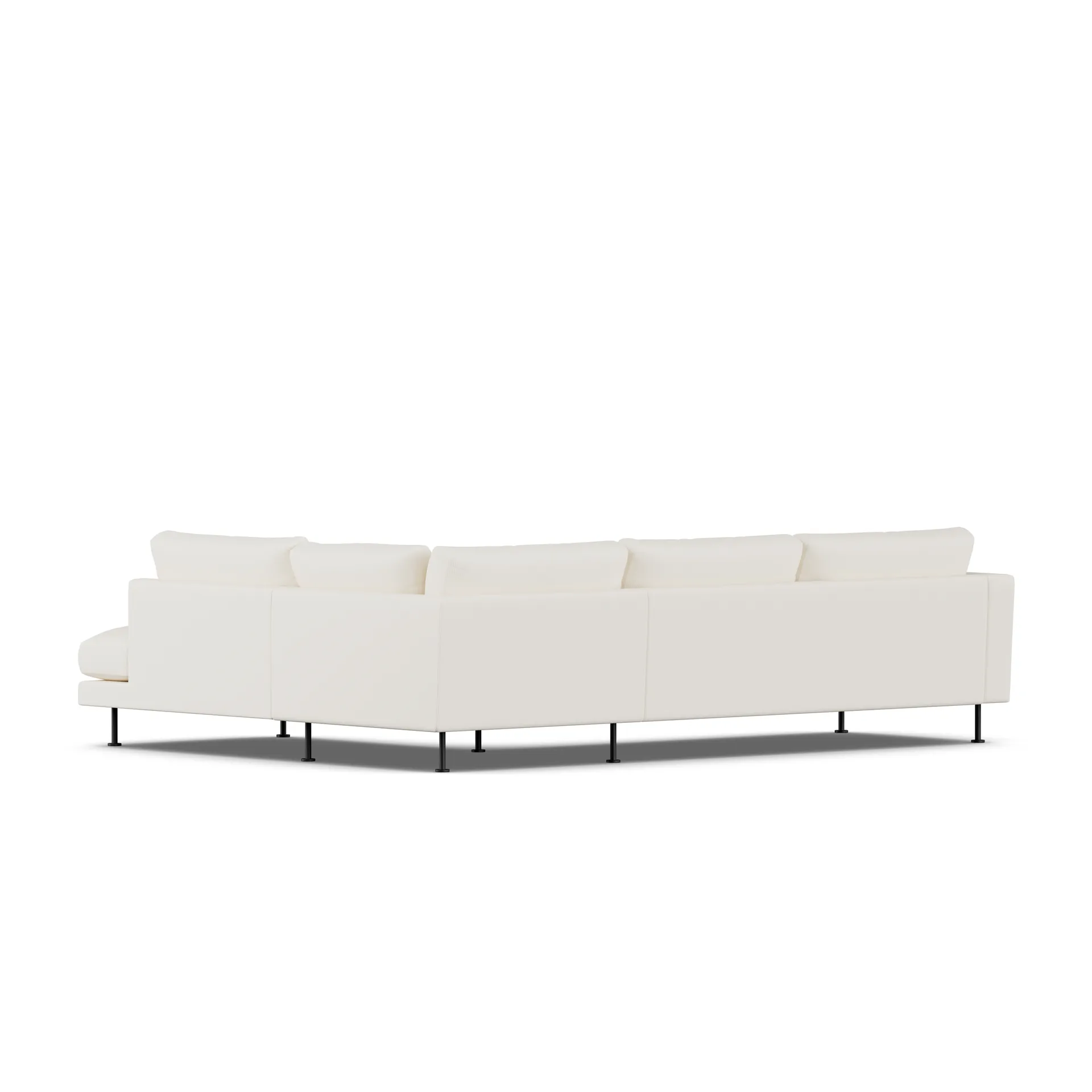 Bredhult soffa, Jump Off White 1954-svart stål, 3-sits A1 1898