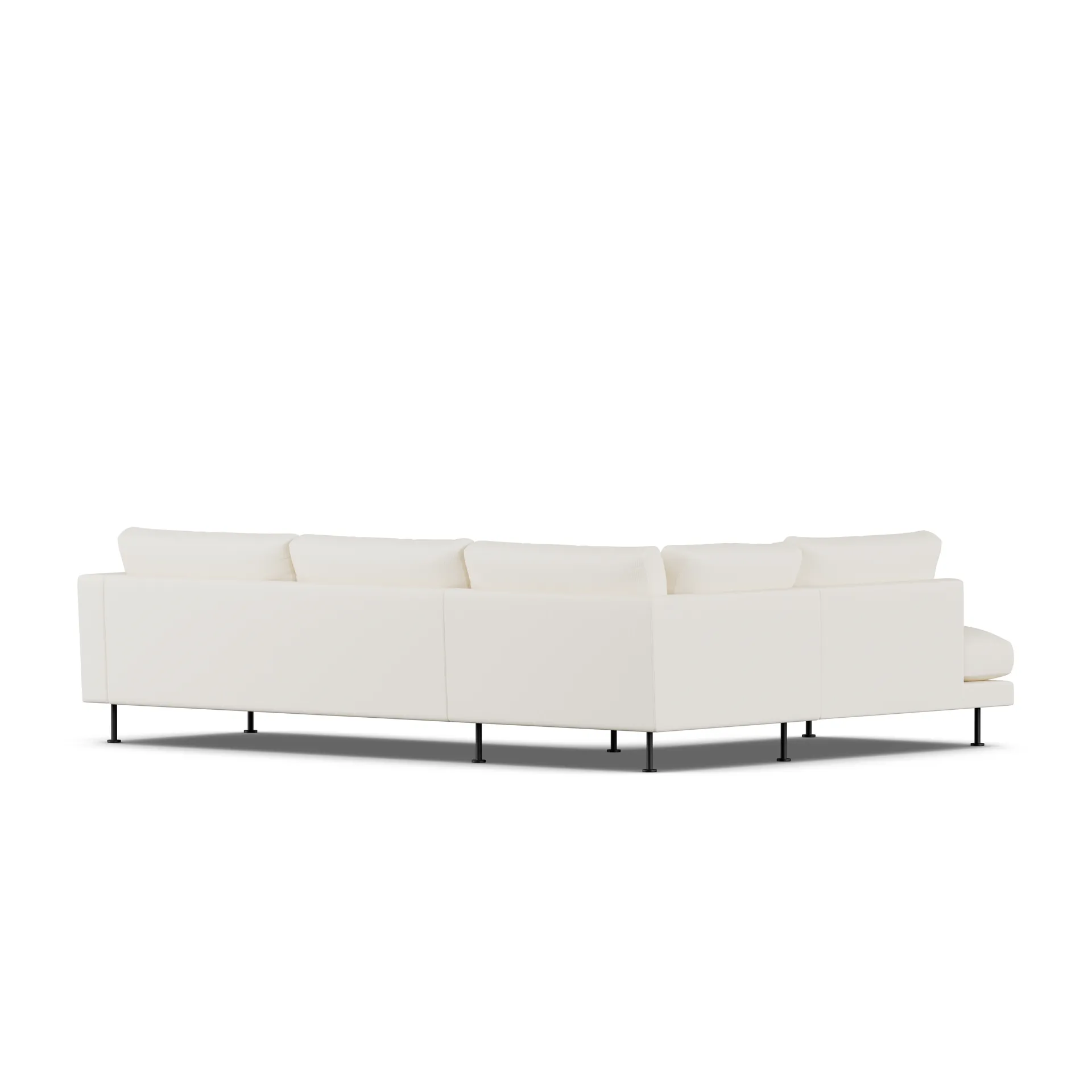 Bredhult soffa, Jump Off White 1954-svart stål, 3-sits A2 1898