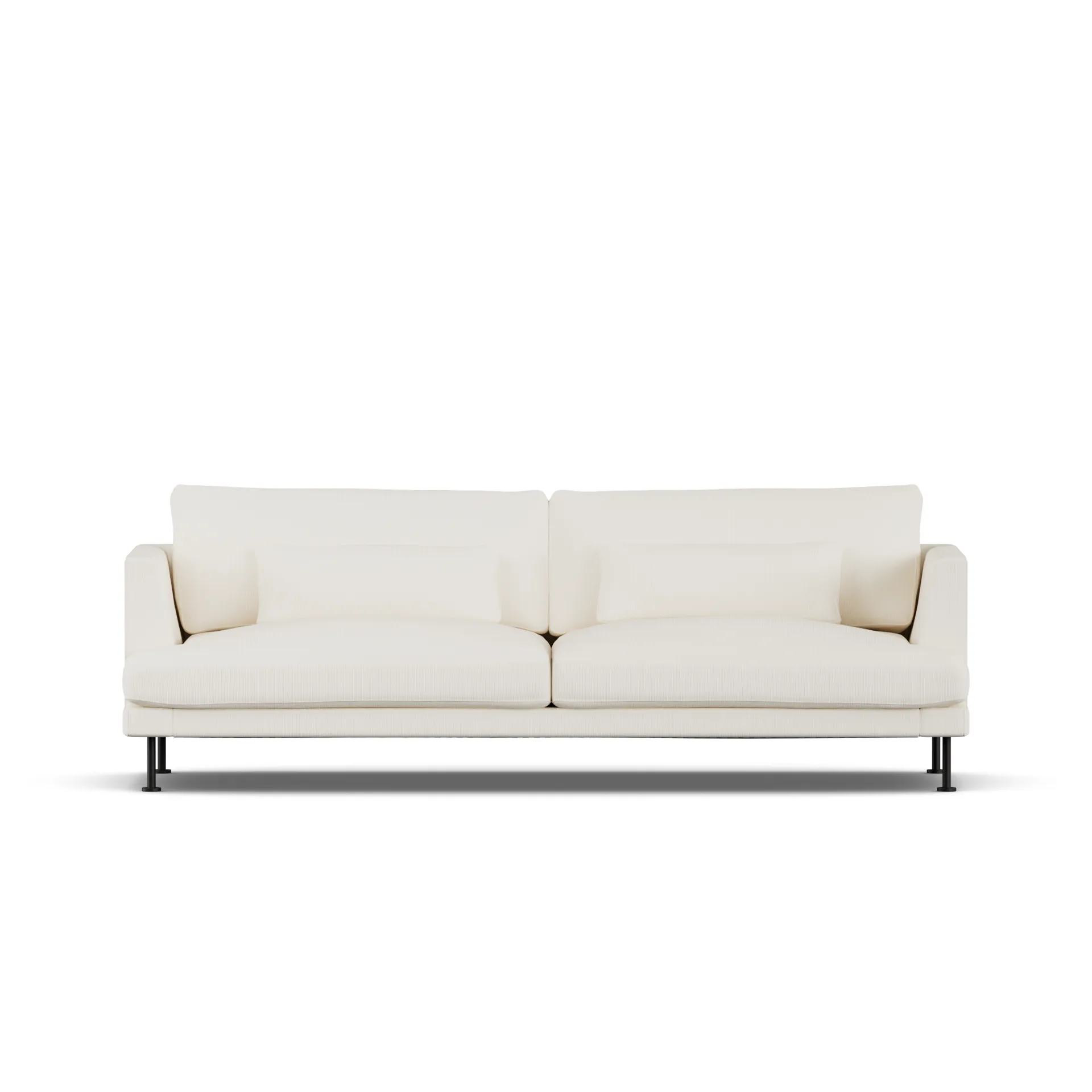 Bredhult soffa, Jump Off White 1954-svart stål, 3-sits 1898