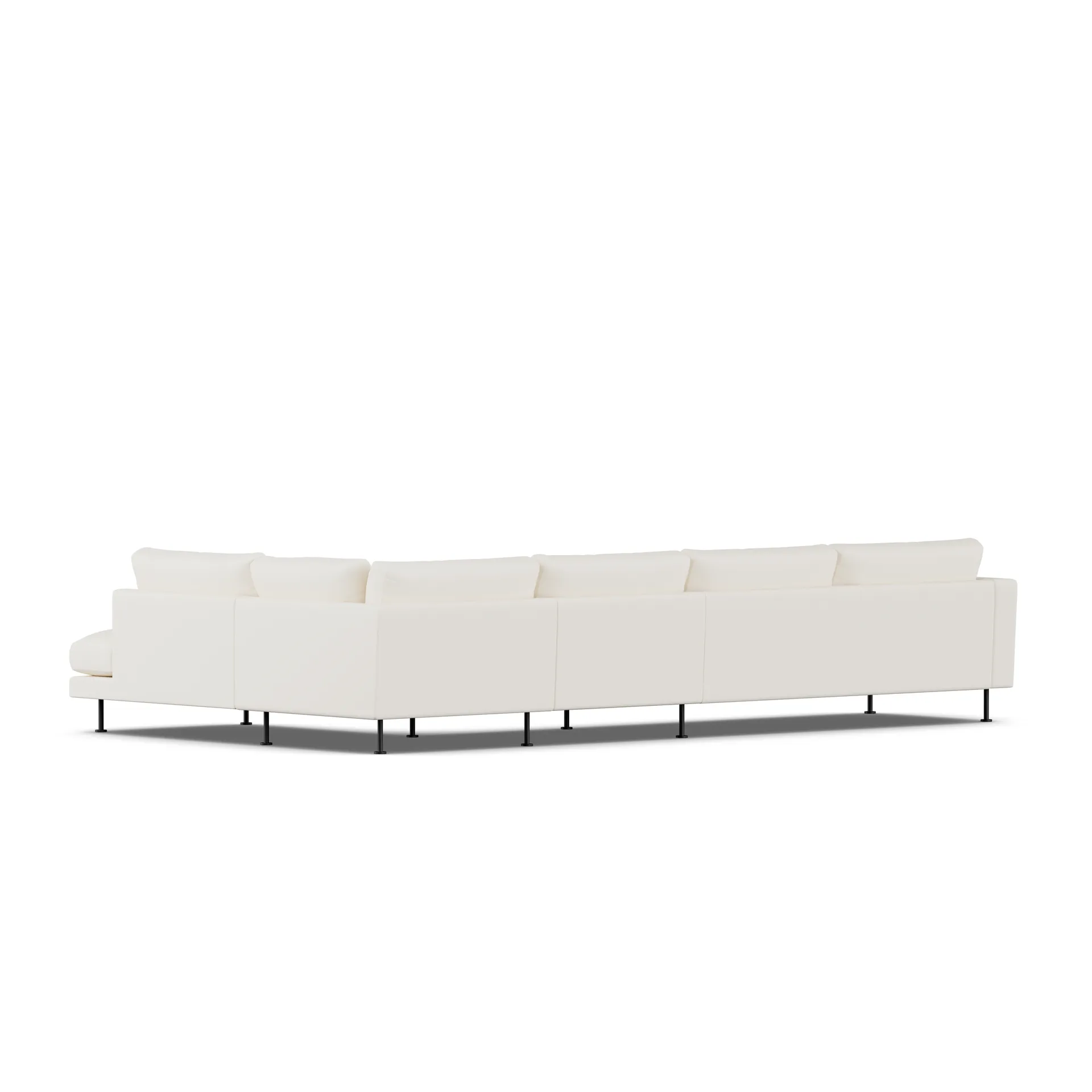 Bredhult soffa, Jump Off White 1954-svart stål, 4-sits B1 1898