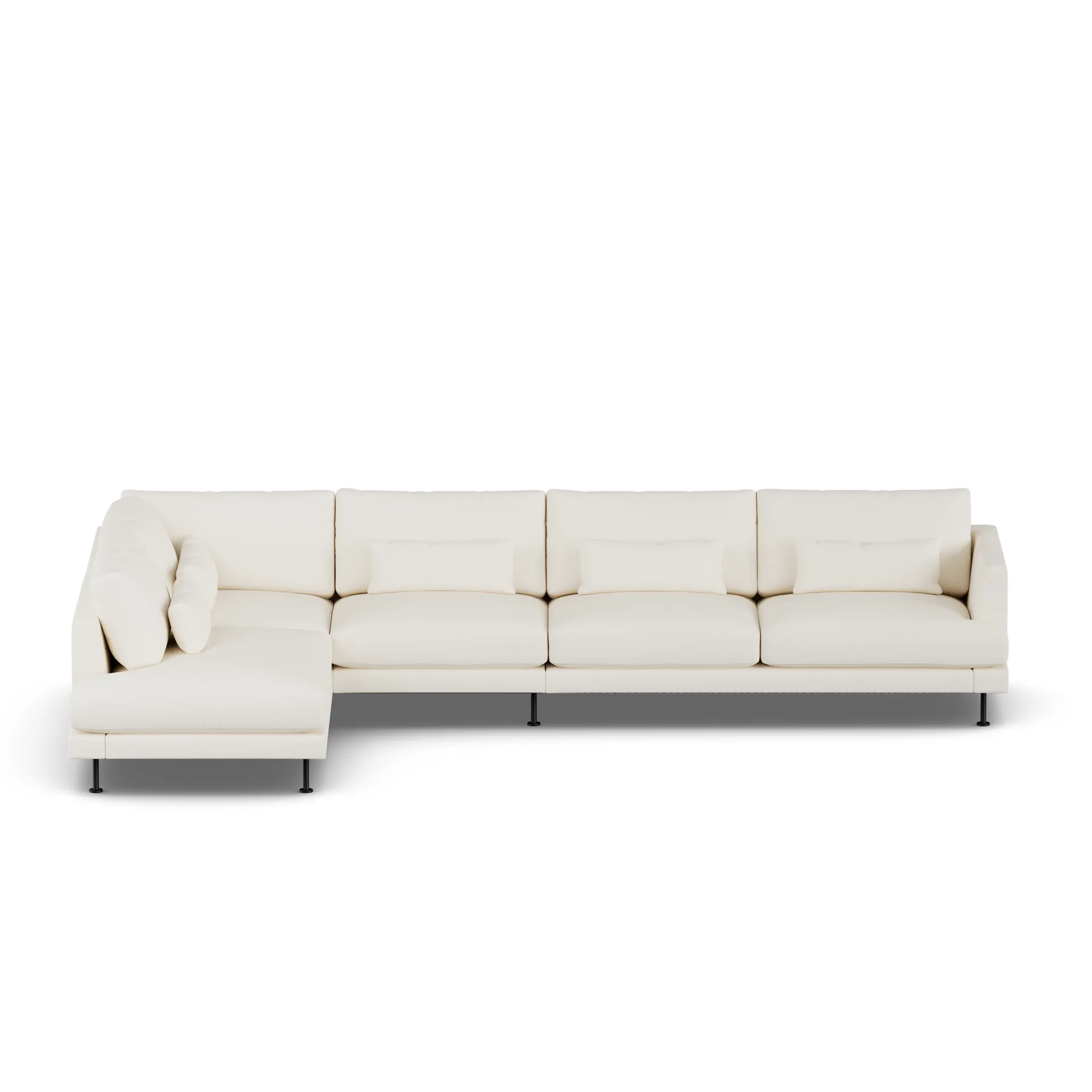Bredhult soffa, Jump Off White 1954-svart stål, 4-sits B2 1898
