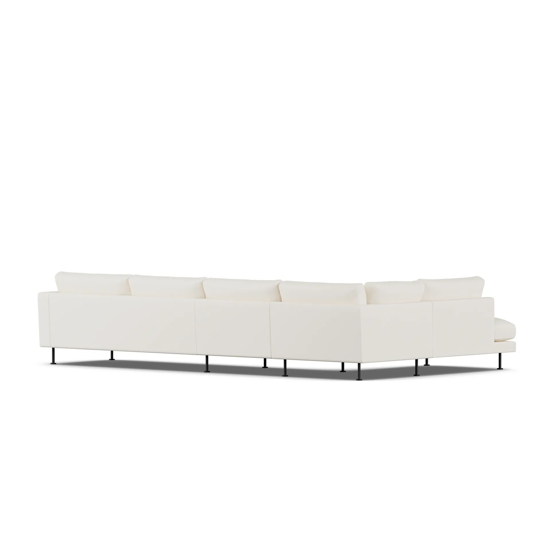 Bredhult soffa, Jump Off White 1954-svart stål, 4-sits B2 1898