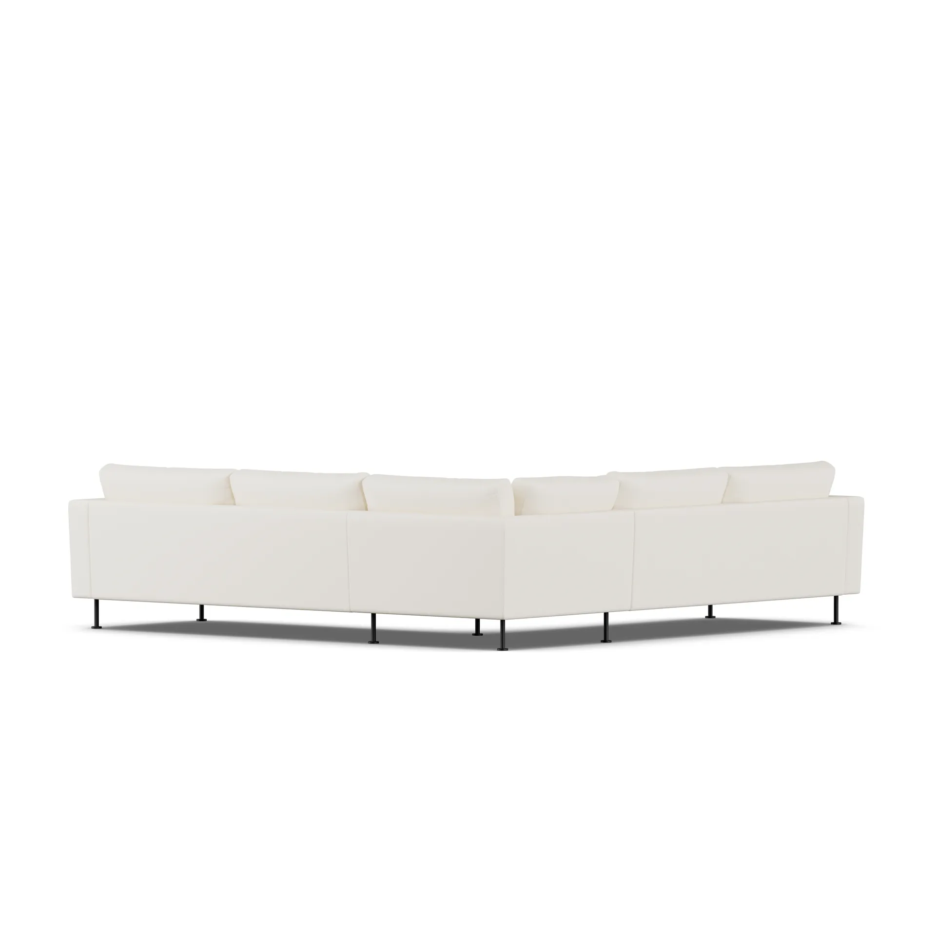 Bredhult soffa, Jump Off White 1954-svart stål, hörnsoffa F 1898