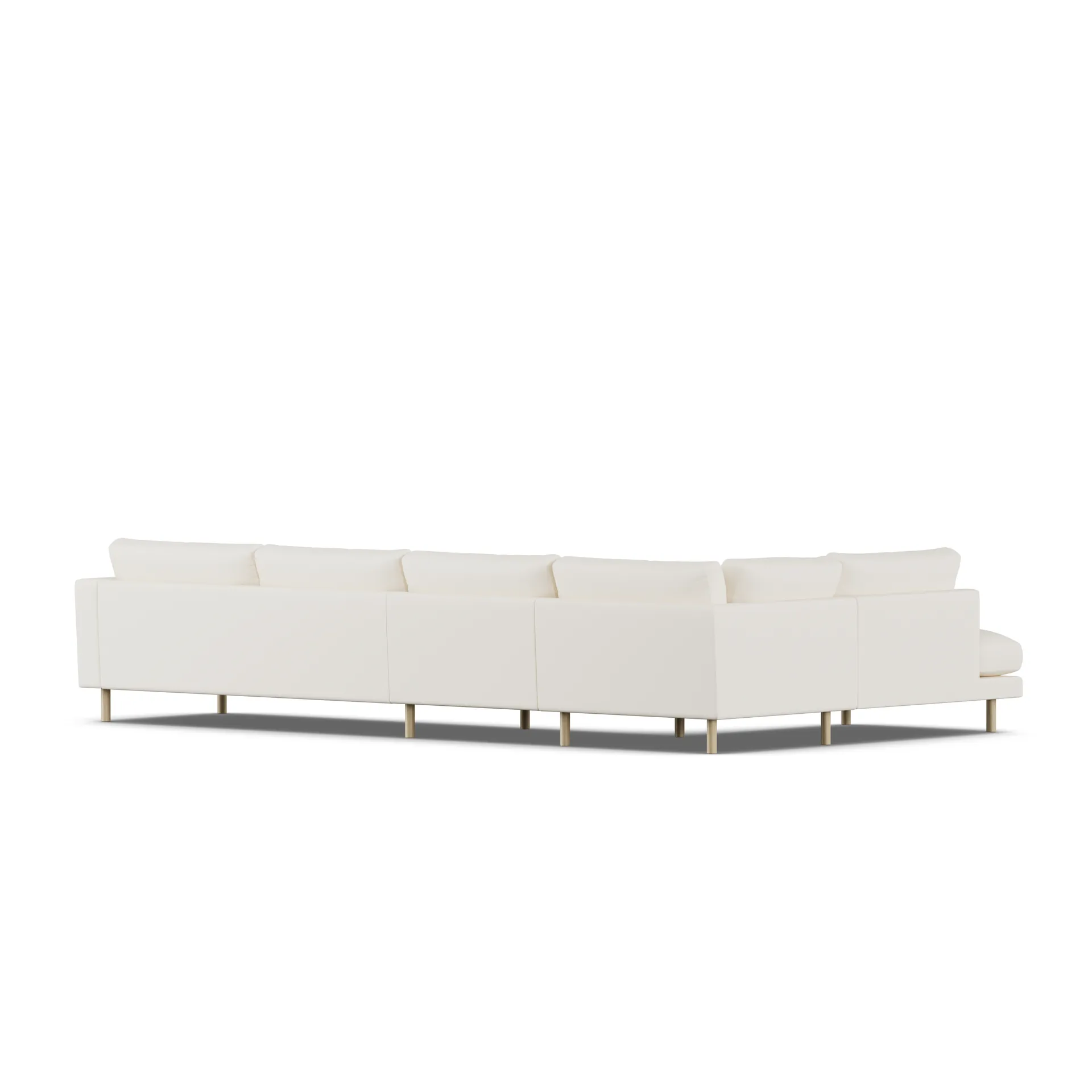 Bredhult soffa, Jump Off White 1954-vitoljad ek, 4-sits B2 1898