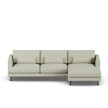Bredhult soffa - Luiza Beige 3981-svart stål, 2,5-sits C1 - 1898