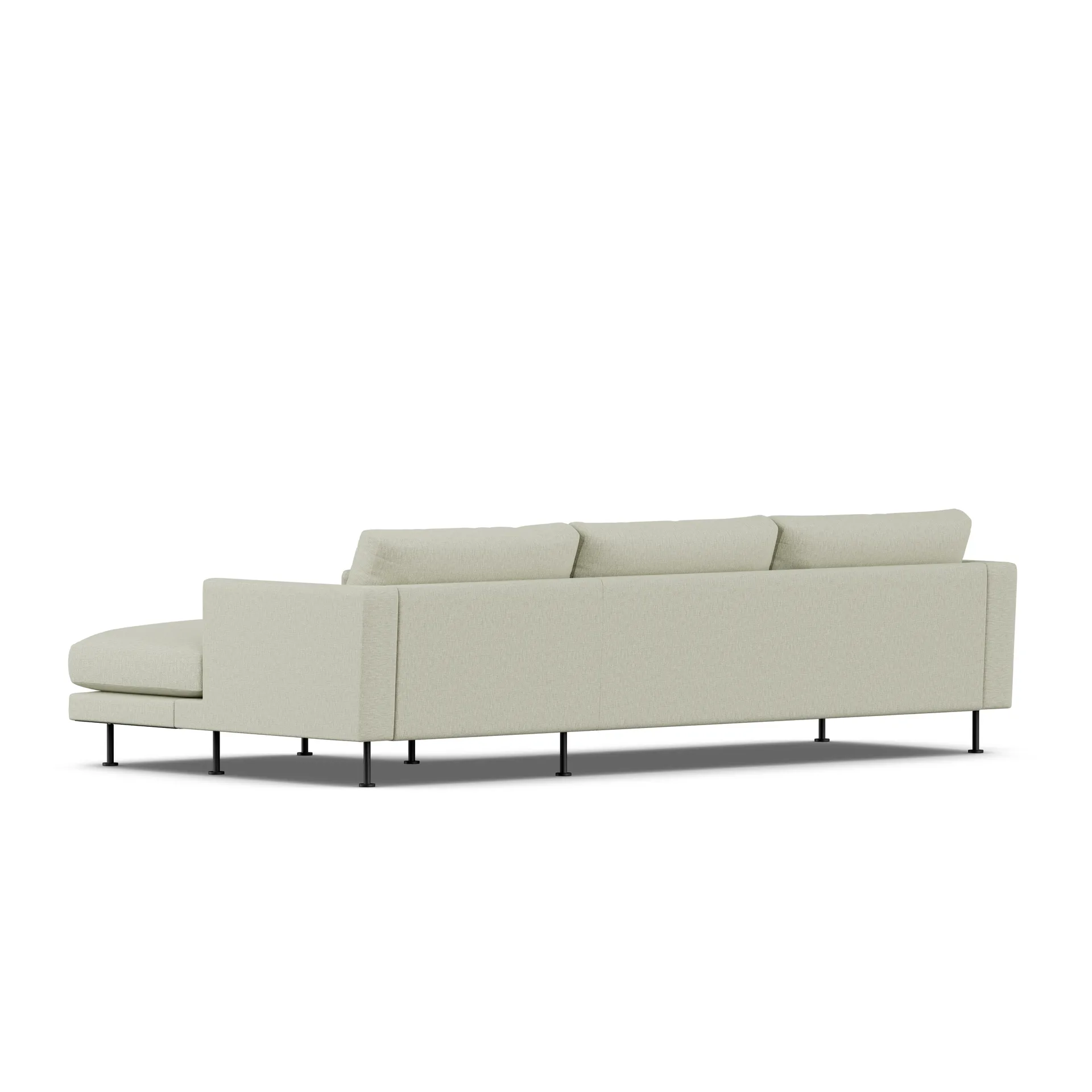 Bredhult soffa, Luiza Beige 3981-svart stål, 2,5-sits C1 1898