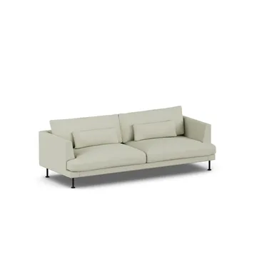 Bredhult soffa - Luiza Beige 3981-svart stål, 3-sits - 1898