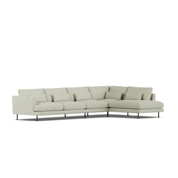 Bredhult soffa - Luiza Beige 3981-svart stål, 4-sits B1 - 1898