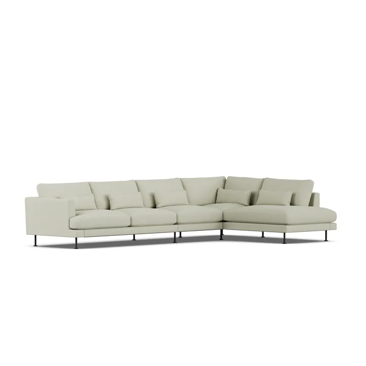 Bredhult soffa - Luiza Beige 3981-svart stål, 4-sits B1 - 1898