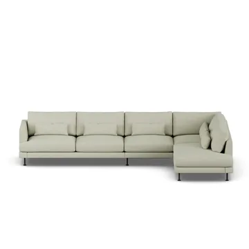 Bredhult soffa - Luiza Beige 3981-svart stål, 4-sits B1 - 1898