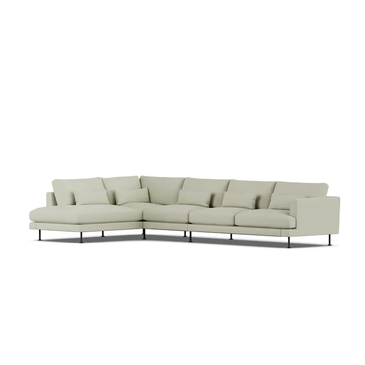 Bredhult soffa - Luiza Beige 3981-svart stål, 4-sits B2 - 1898