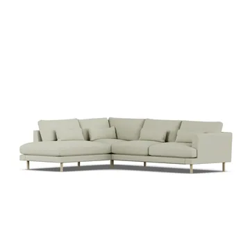 Bredhult soffa - Luiza Beige 3981-vitoljad ek, 3-sits A2 - 1898