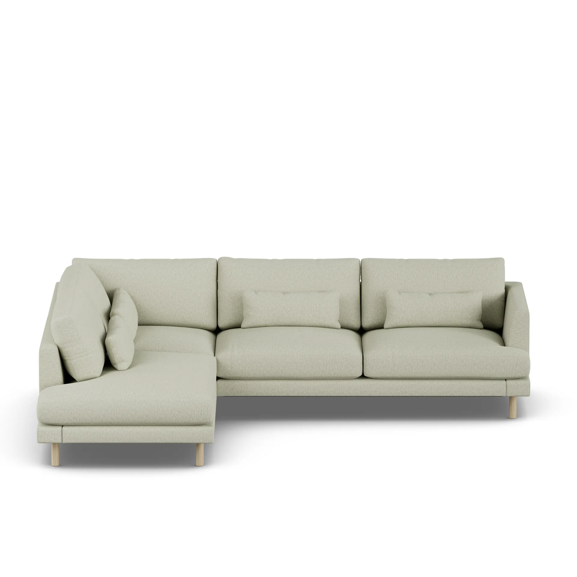 Bredhult soffa, Luiza Beige 3981-vitoljad ek, 3-sits A2 1898