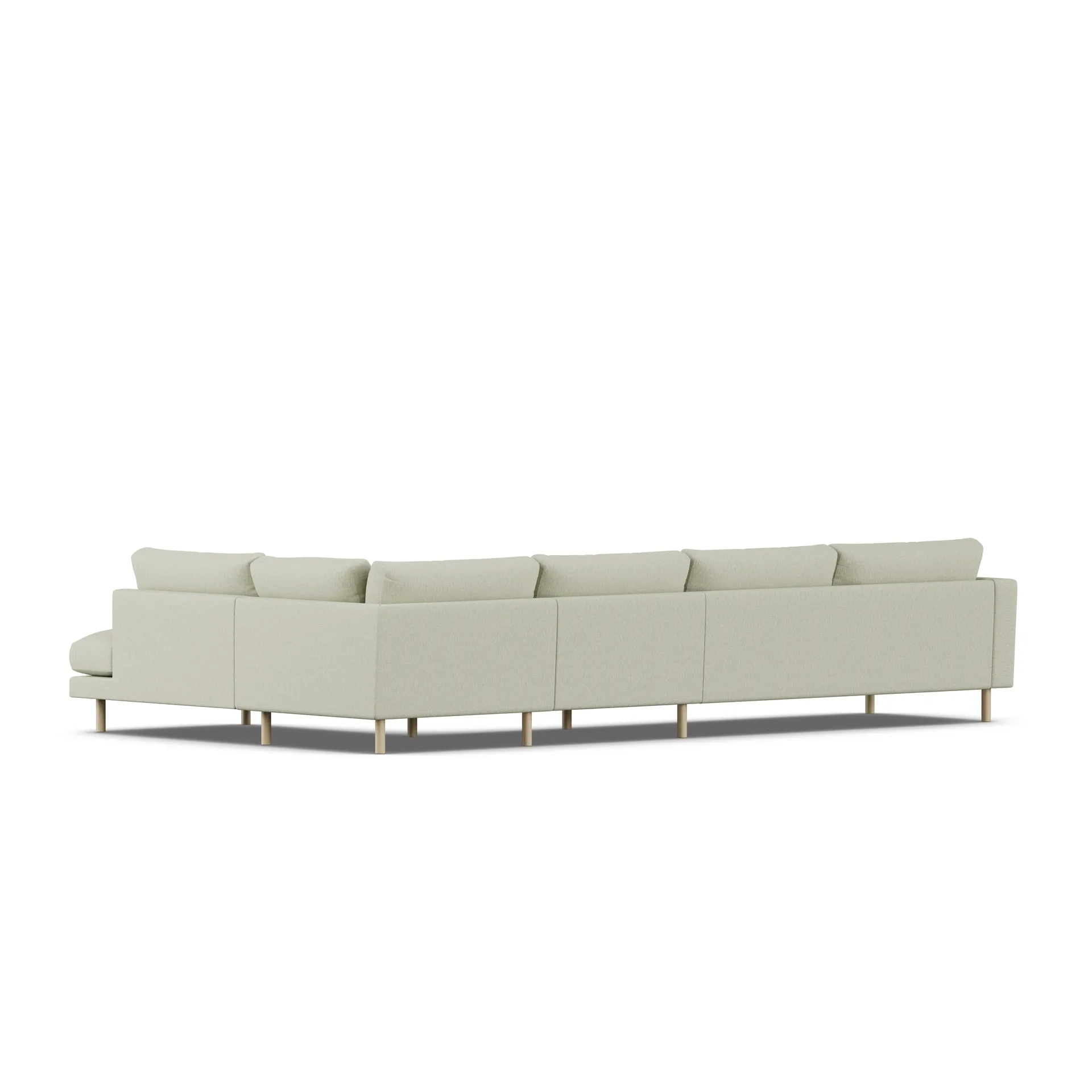 Bredhult soffa, Luiza Beige 3981-vitoljad ek, 4-sits B1 1898