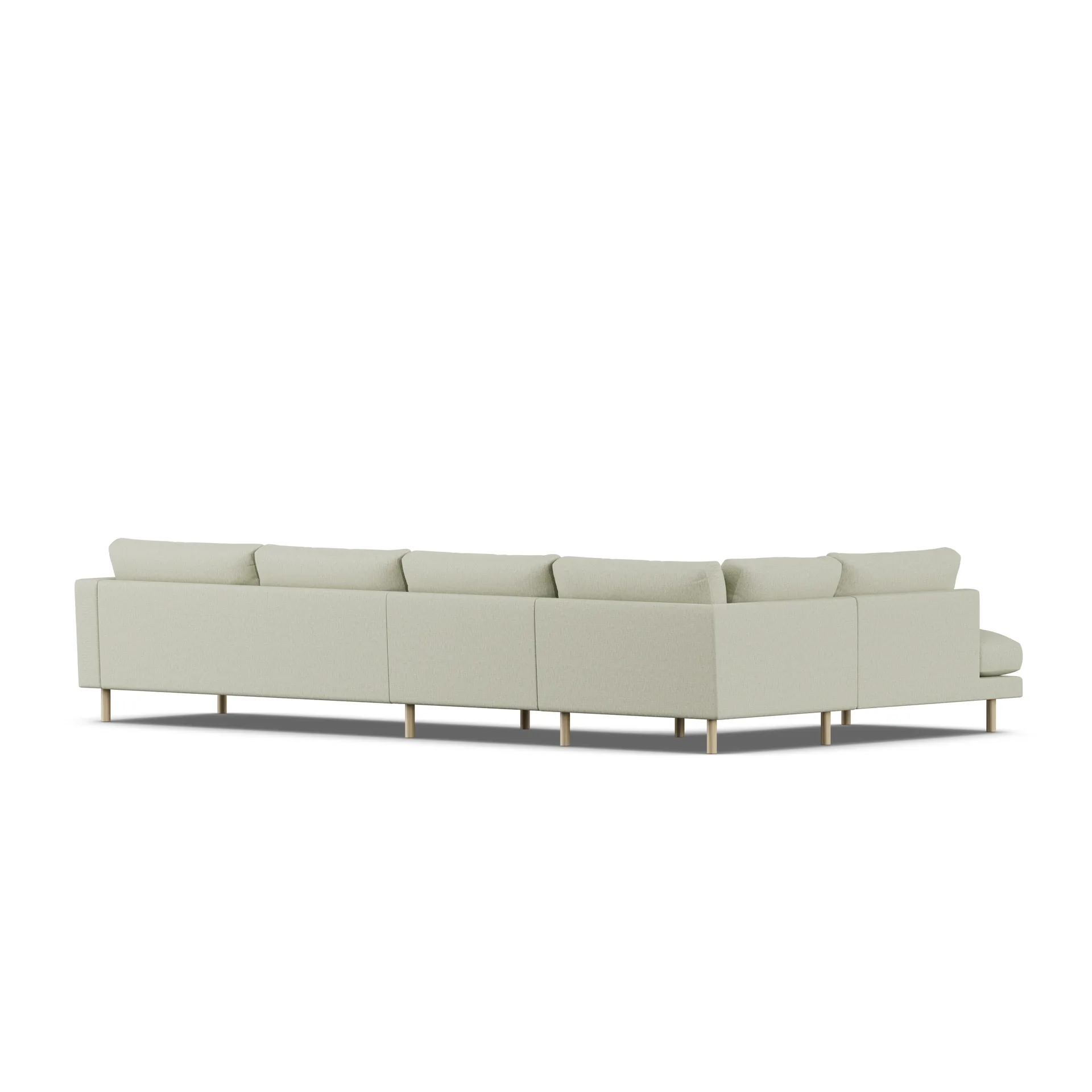 Bredhult soffa, Luiza Beige 3981-vitoljad ek, 4-sits B2 1898