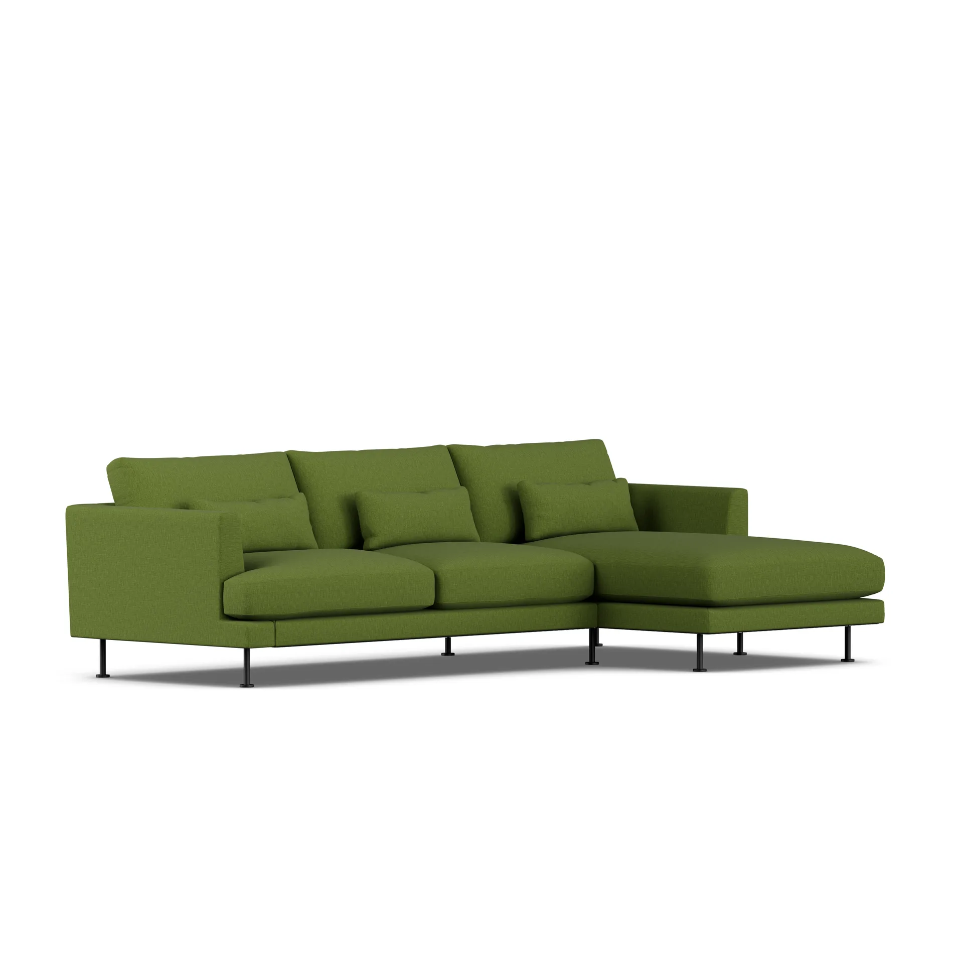 Bredhult soffa, Luiza Green 3975-svart stål, 2,5-sits C1 1898