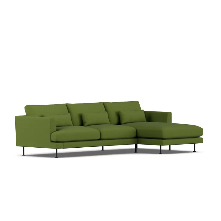 Bredhult soffa - Luiza Green 3975-svart stål, 2,5-sits C1 - 1898