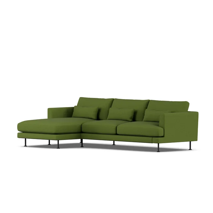 Bredhult soffa - Luiza Green 3975-svart stål, 2,5-sits C2 - 1898