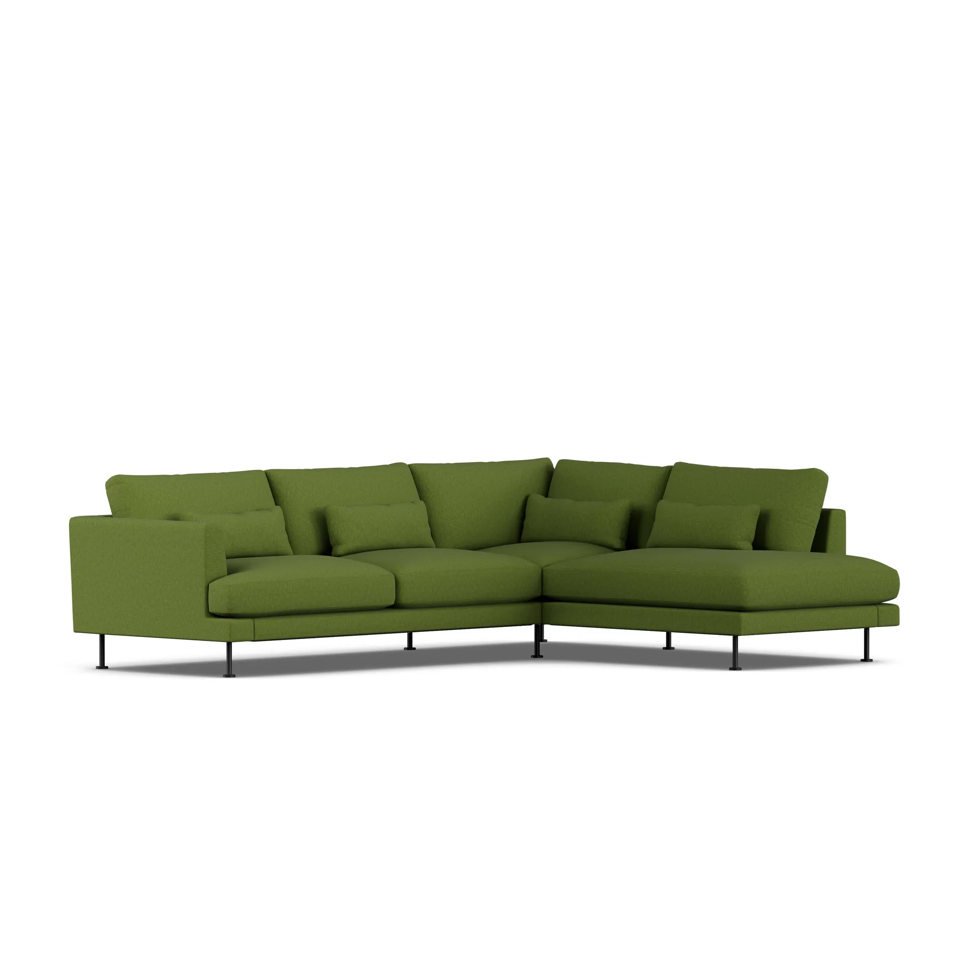 Bredhult soffa, Luiza Green 3975-svart stål, 3-sits A1 1898