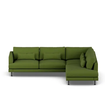 Bredhult soffa - Luiza Green 3975-svart stål, 3-sits A1 - 1898