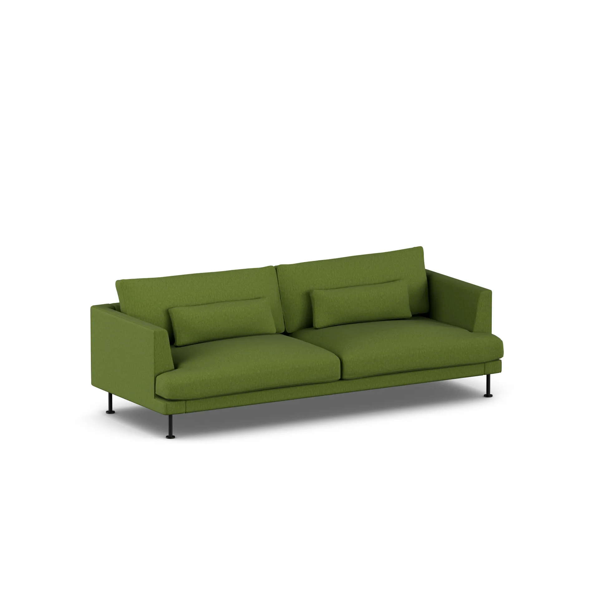 Bredhult soffa, Luiza Green 3975-svart stål, 3-sits 1898