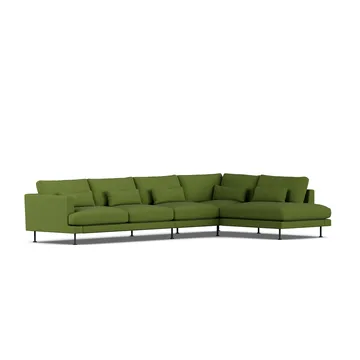 Bredhult soffa - Luiza Green 3975-svart stål, 4-sits B1 - 1898