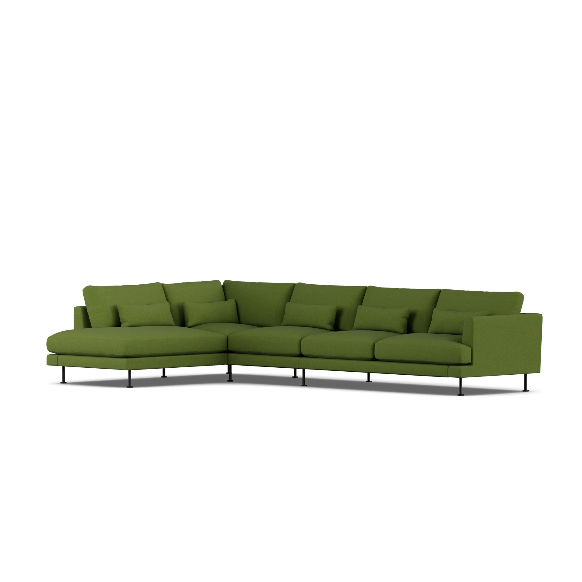 Bredhult soffa, Luiza Green 3975-svart stål, 4-sits B2 1898
