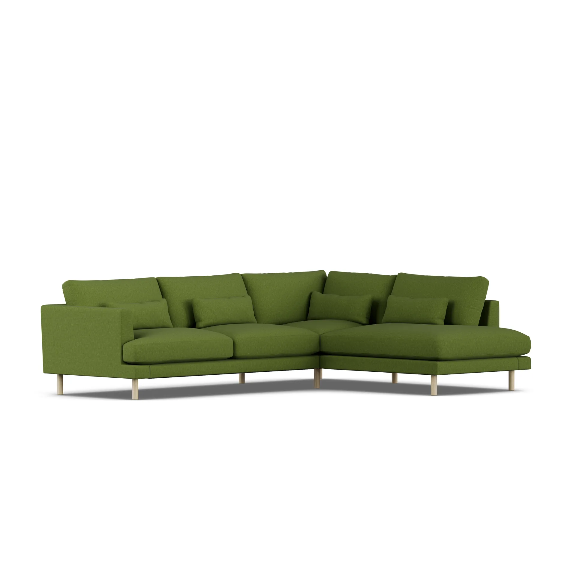 Bredhult soffa, Luiza Green 3975-vitoljad ek, 3-sits A1 1898