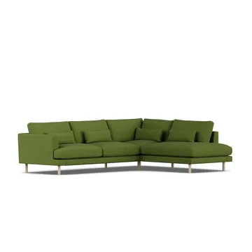 Bredhult soffa - Luiza Green 3975-vitoljad ek, 3-sits A1 - 1898