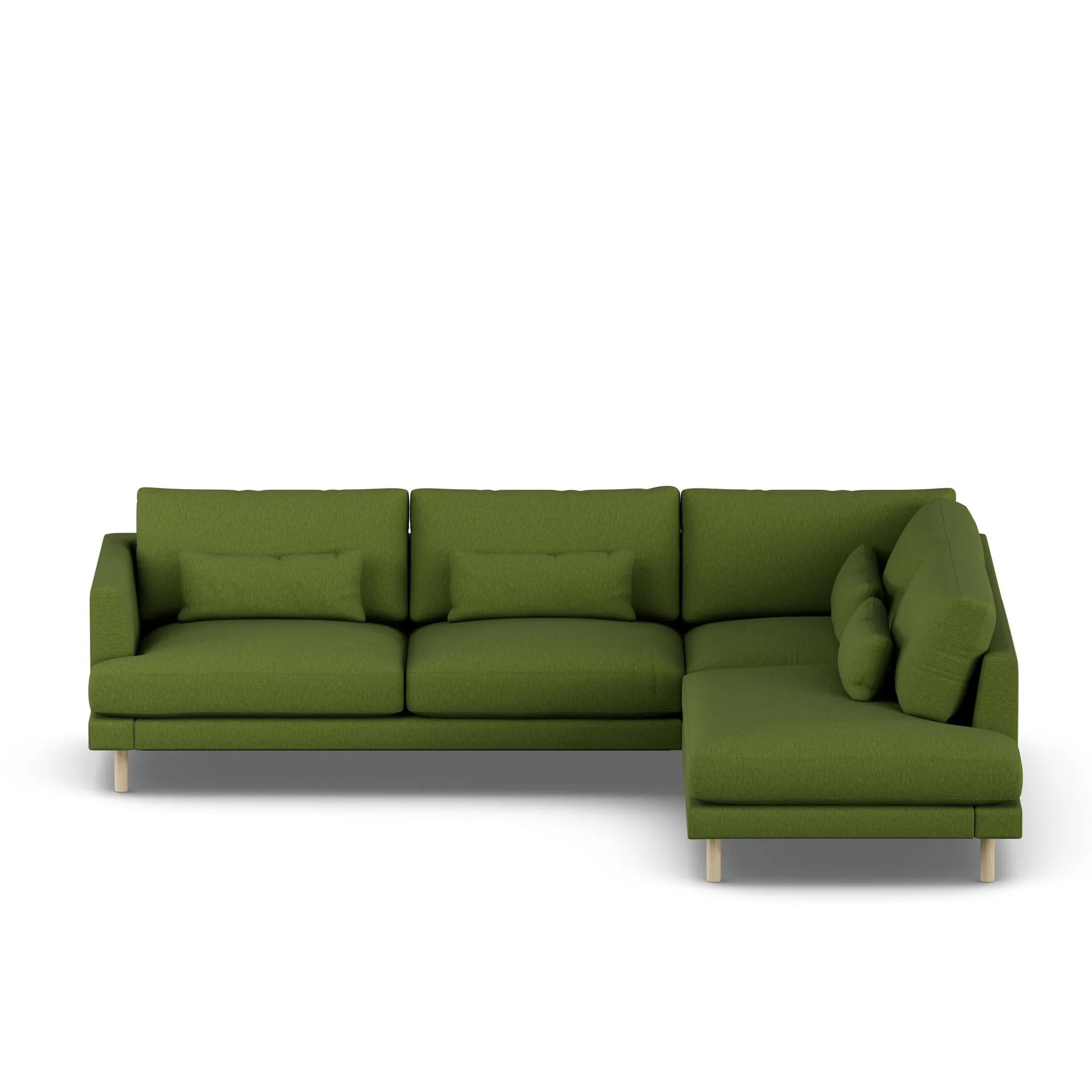 Bredhult soffa, Luiza Green 3975-vitoljad ek, 3-sits A1 1898