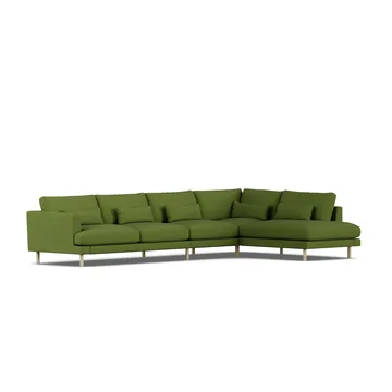 Bredhult soffa - Luiza Green 3975-vitoljad ek, 4-sits B1 - 1898