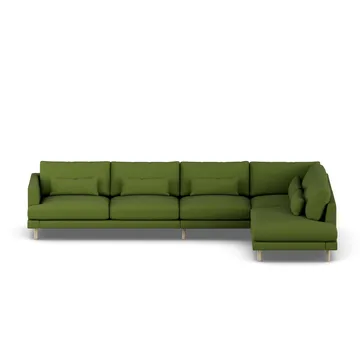 Bredhult soffa - Luiza Green 3975-vitoljad ek, 4-sits B1 - 1898