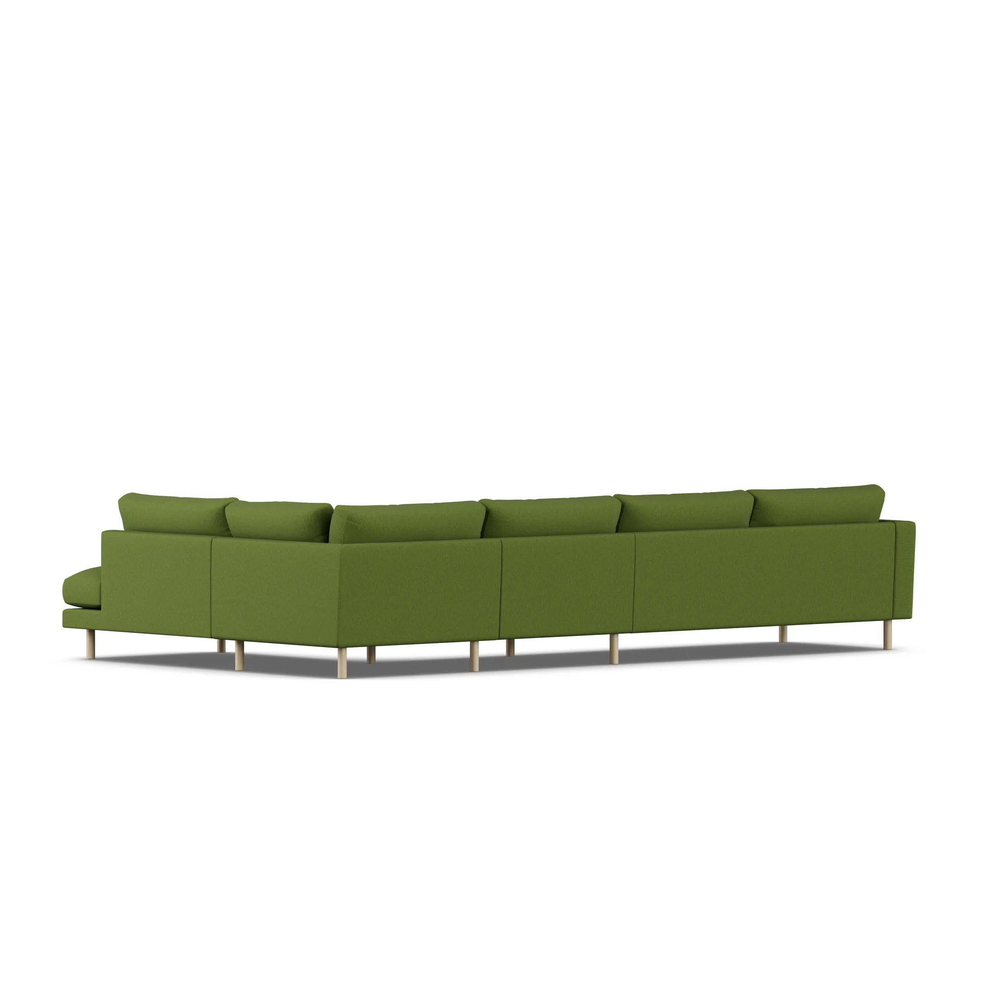 Bredhult soffa, Luiza Green 3975-vitoljad ek, 4-sits B1 1898