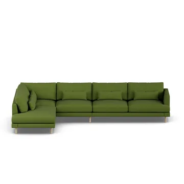 Bredhult soffa - Luiza Green 3975-vitoljad ek, 4-sits B2 - 1898