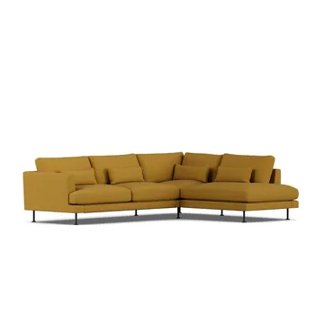 Bredhult soffa - Luiza Mustard 3972-svart stål, 3-sits A1 - 1898